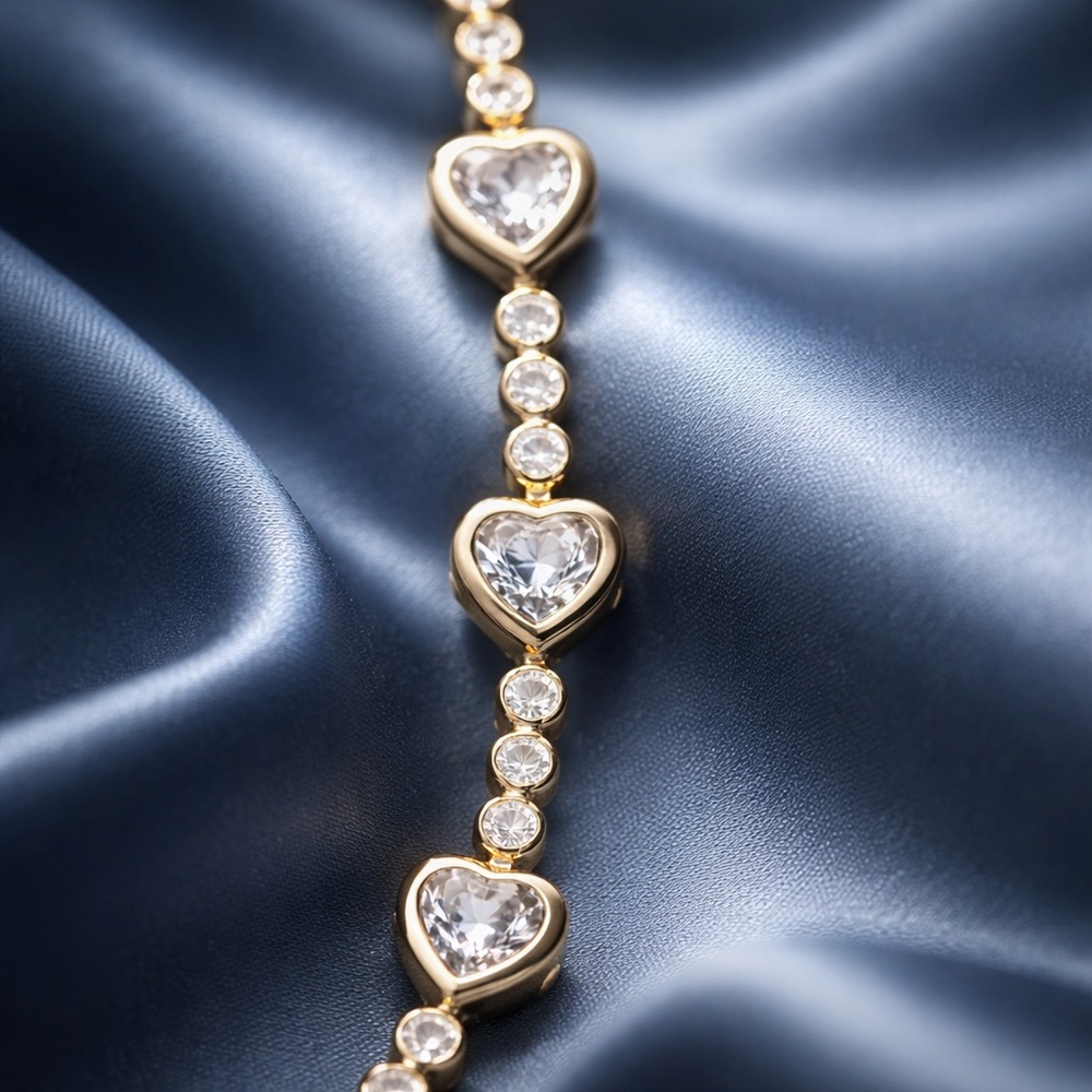 Gold Bezel CZ Tennis Bracelet